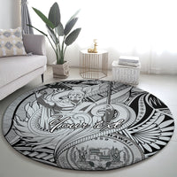 Personalised Aloha King Kamehameha Spirits Round Carpet Grey Special