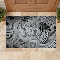 Personalised Aloha King Kamehameha Spirits Rubber Doormat Grey Special LT9 - Polynesian Pride