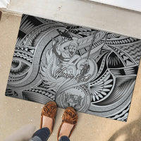 Personalised Aloha King Kamehameha Spirits Rubber Doormat Grey Special LT9 - Polynesian Pride