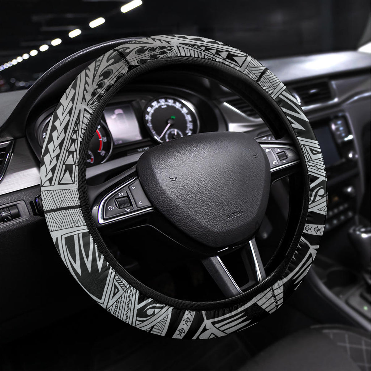 Aloha King Kamehameha Spirits Steering Wheel Cover Grey Special LT9 Universal Fit Grey - Polynesian Pride