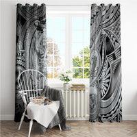 Personalised Aloha King Kamehameha Spirits Window Curtain Grey Special LT9 - Polynesian Pride