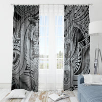Personalised Aloha King Kamehameha Spirits Window Curtain Grey Special LT9 - Polynesian Pride