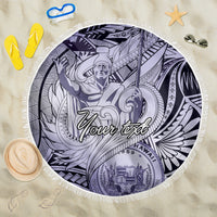 Personalised Aloha King Kamehameha Spirits Beach Blanket Violet Special LT9 One Size 150cm Violet - Polynesian Pride