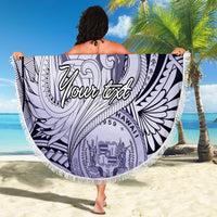 Personalised Aloha King Kamehameha Spirits Beach Blanket Violet Special LT9 - Polynesian Pride