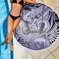 Personalised Aloha King Kamehameha Spirits Beach Blanket Violet Special LT9 - Polynesian Pride
