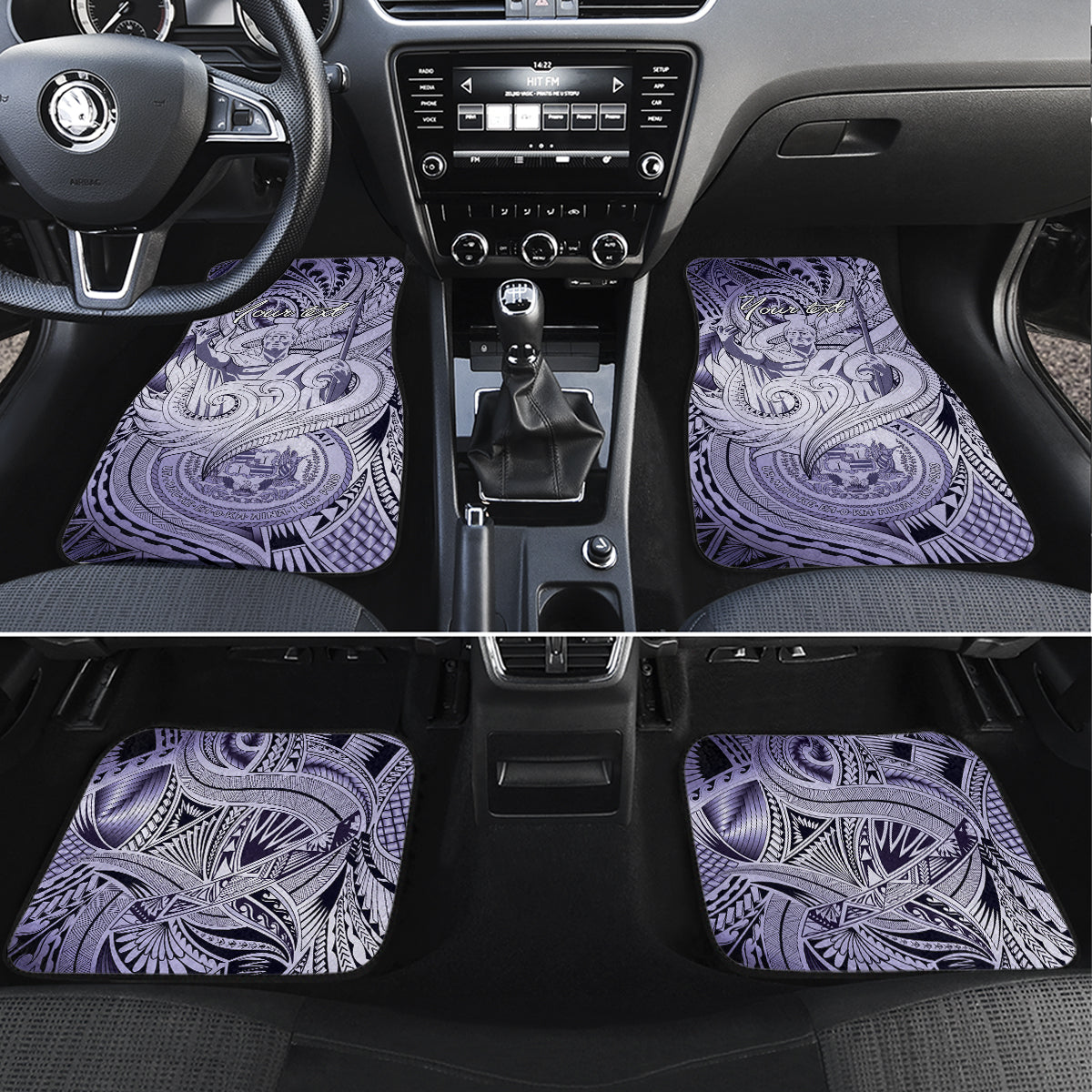 Personalised Aloha King Kamehameha Spirits Car Mats Violet Special LT9 Set 4pcs Violet - Polynesian Pride