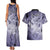 Personalised Aloha King Kamehameha Spirits Couples Matching Tank Maxi Dress and Hawaiian Shirt Violet Special LT9 - Polynesian Pride