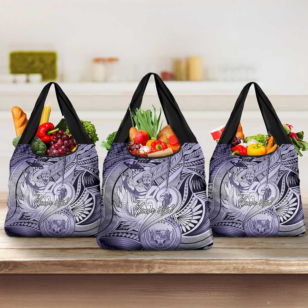 Personalised Aloha King Kamehameha Spirits Grocery Bag Violet Special LT9 3-pack One Size Violet - Polynesian Pride