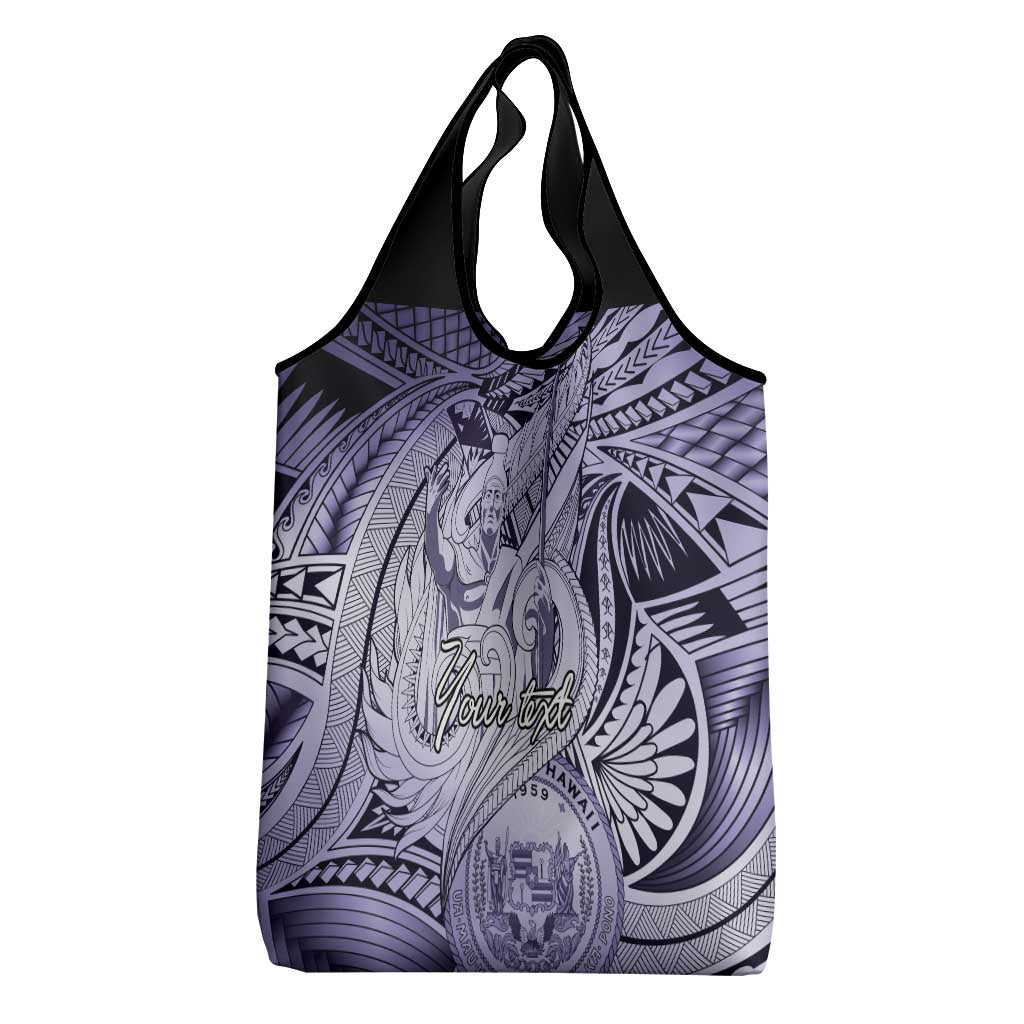 Personalised Aloha King Kamehameha Spirits Grocery Bag Violet Special LT9 - Polynesian Pride