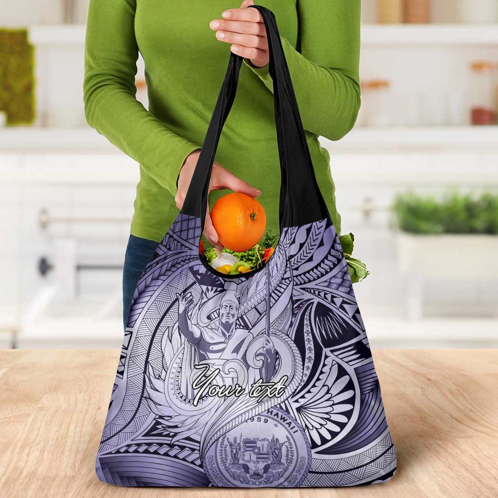 Personalised Aloha King Kamehameha Spirits Grocery Bag Violet Special LT9 - Polynesian Pride