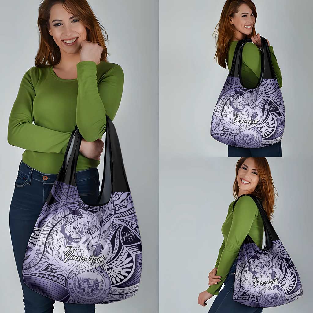 Personalised Aloha King Kamehameha Spirits Grocery Bag Violet Special LT9 - Polynesian Pride
