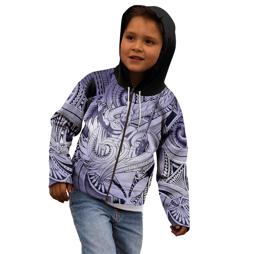 Personalised Aloha King Kamehameha Spirits Kid Hoodie Violet Special LT9 - Polynesian Pride