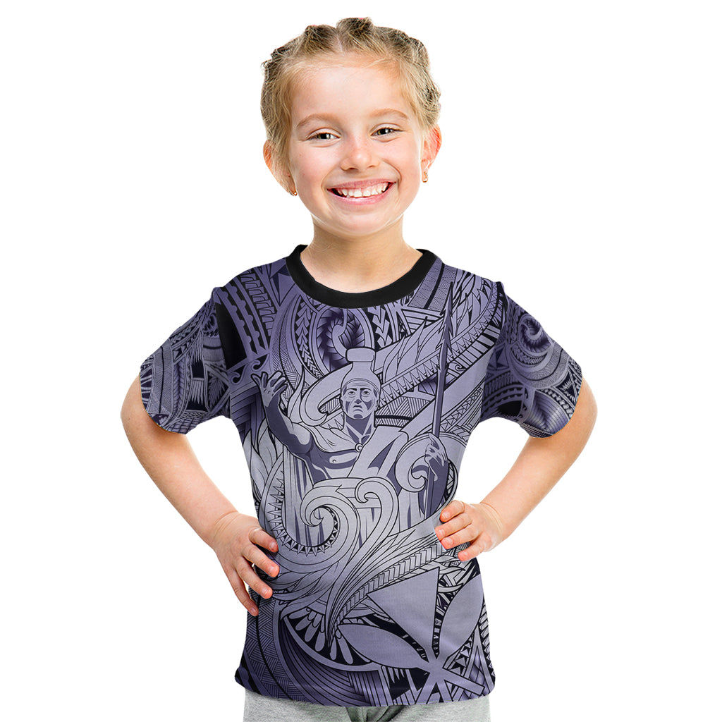 Personalised Aloha King Kamehameha Spirits Kid T Shirt Violet Special LT9 Violet - Polynesian Pride