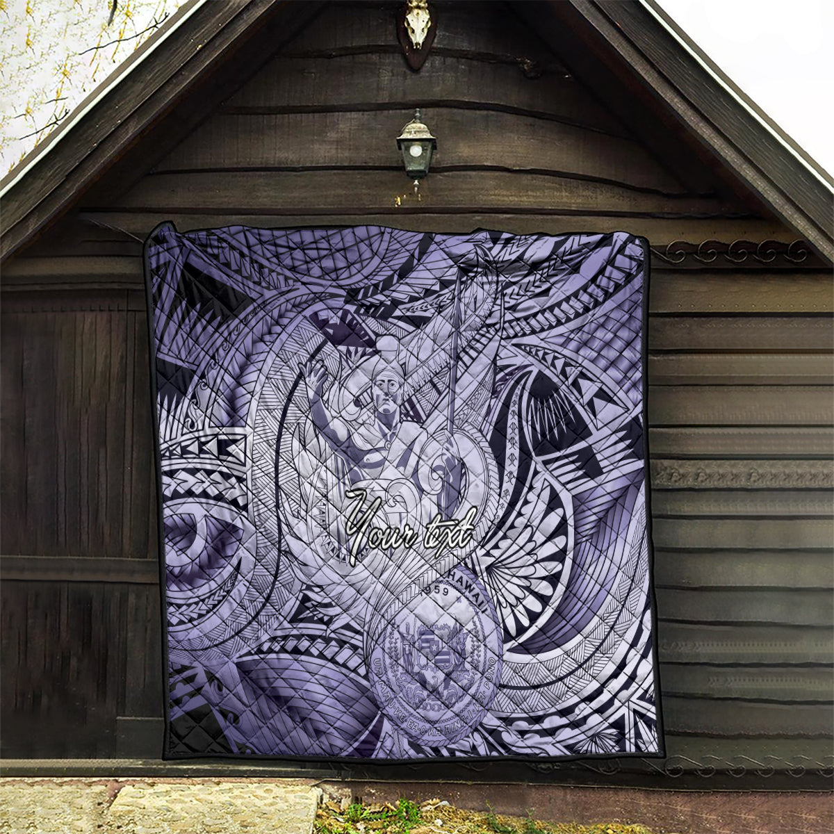 Personalised Aloha King Kamehameha Spirits Quilt Violet Special