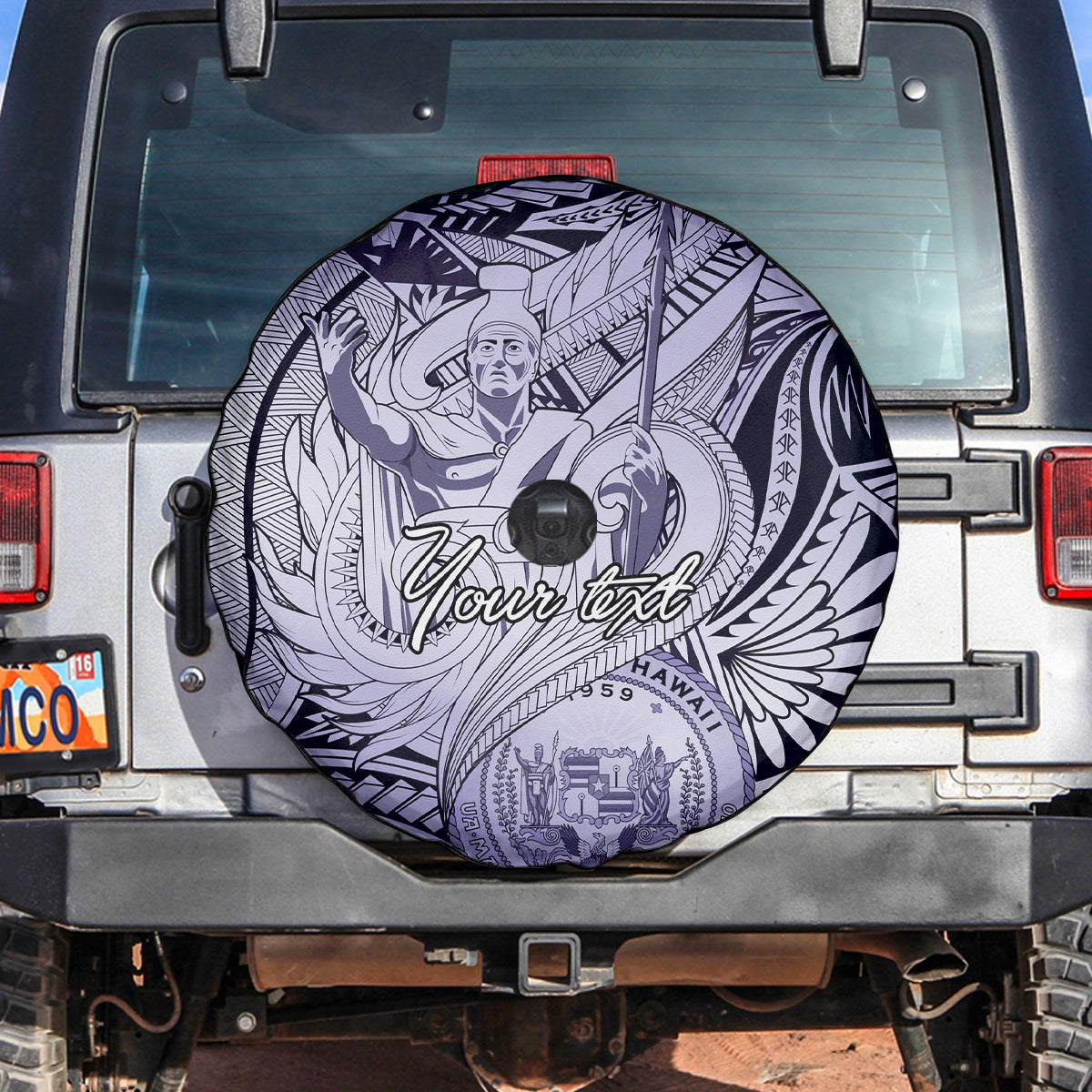 Personalised Aloha King Kamehameha Spirits Spare Tire Cover Violet Special LT9 Violet - Polynesian Pride