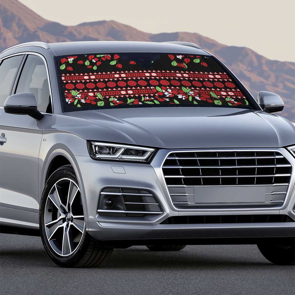 Fiji Masi Bula Tagimoucia Flowers Auto Sun Shade - Polynesian Pride