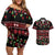 Fiji Masi Bula Tagimoucia Flowers Couples Matching Off Shoulder Short Dress and Hawaiian Shirt