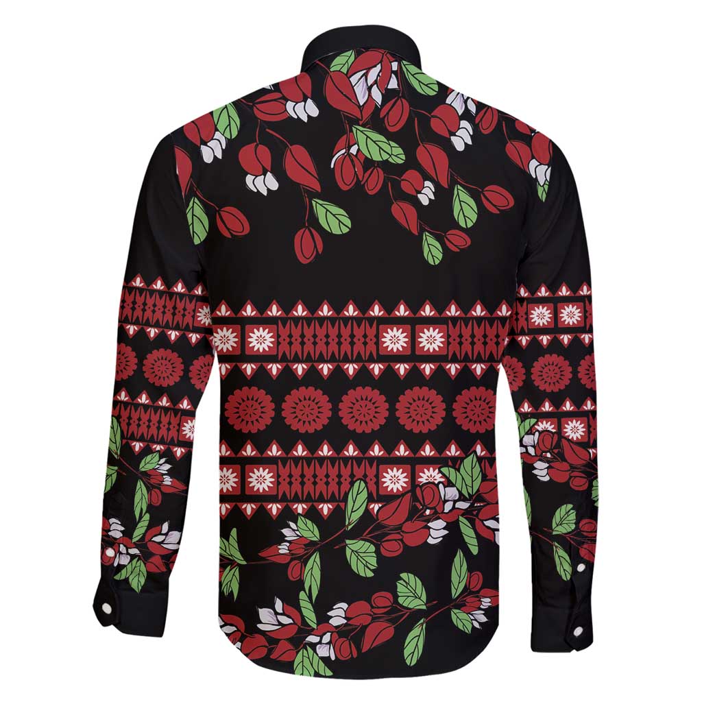 Fiji Masi Bula Tagimoucia Flowers Family Matching Puletasi and Hawaiian Shirt