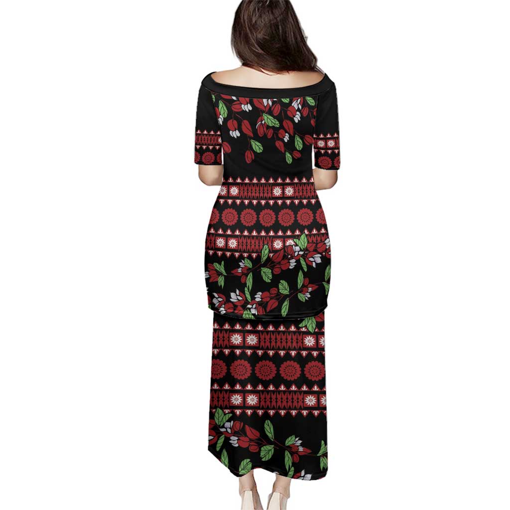 Fiji Masi Bula Tagimoucia Flowers Family Matching Puletasi and Hawaiian Shirt