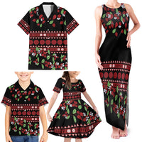 Fiji Masi Bula Tagimoucia Flowers Family Matching Tank Maxi Dress and Hawaiian Shirt