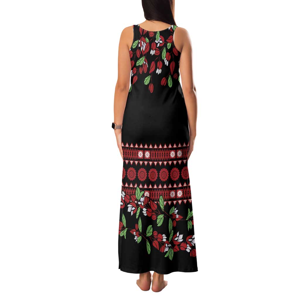 Fiji Masi Bula Tagimoucia Flowers Family Matching Tank Maxi Dress and Hawaiian Shirt