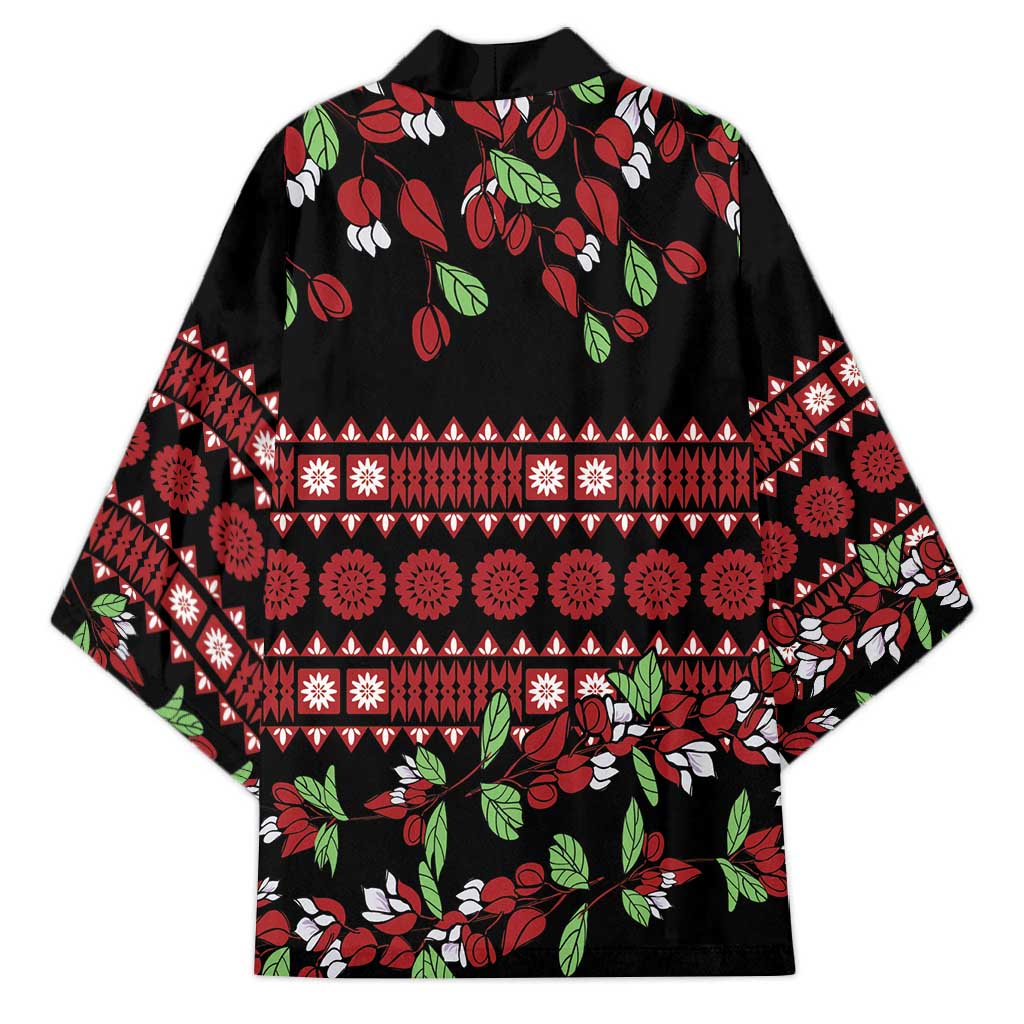Fiji Masi Bula Tagimoucia Flowers Kimono - Polynesian Pride