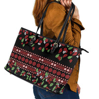 Fiji Masi Bula Tagimoucia Flowers Leather Tote Bag