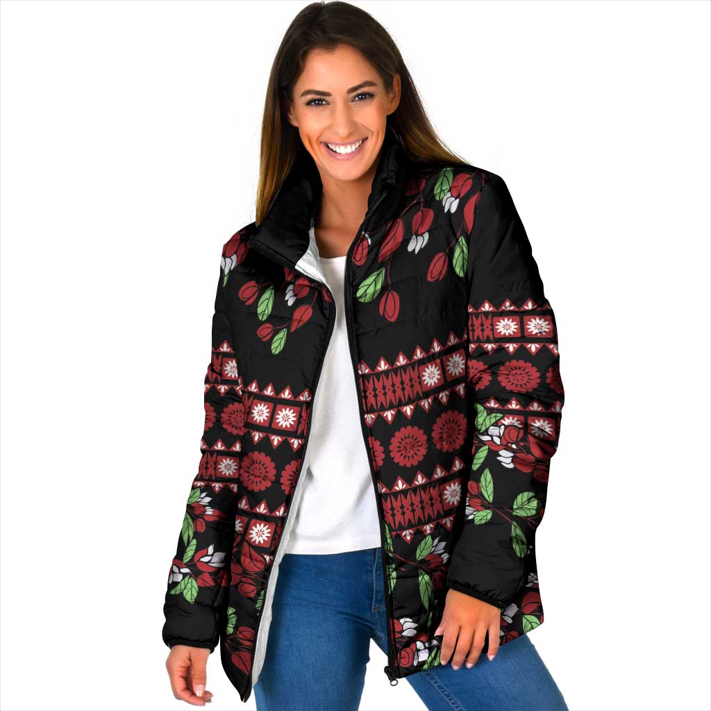 Fiji Masi Bula Tagimoucia Flowers Padded Jacket - Polynesian Pride