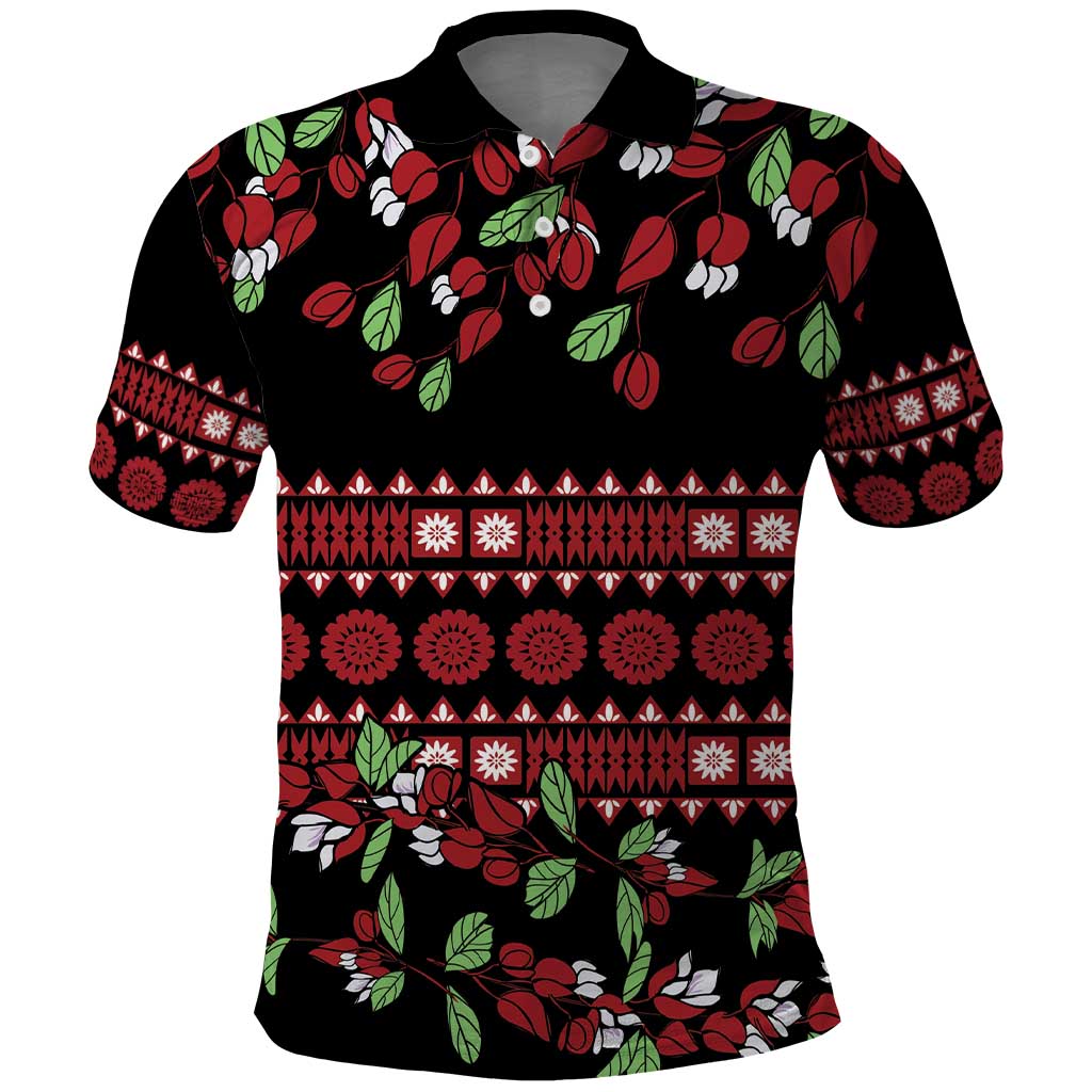 Fiji Masi Bula Tagimoucia Flowers Polo Shirt