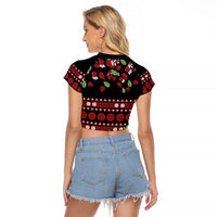 Fiji Masi Bula Tagimoucia Flowers Raglan Cropped T Shirt