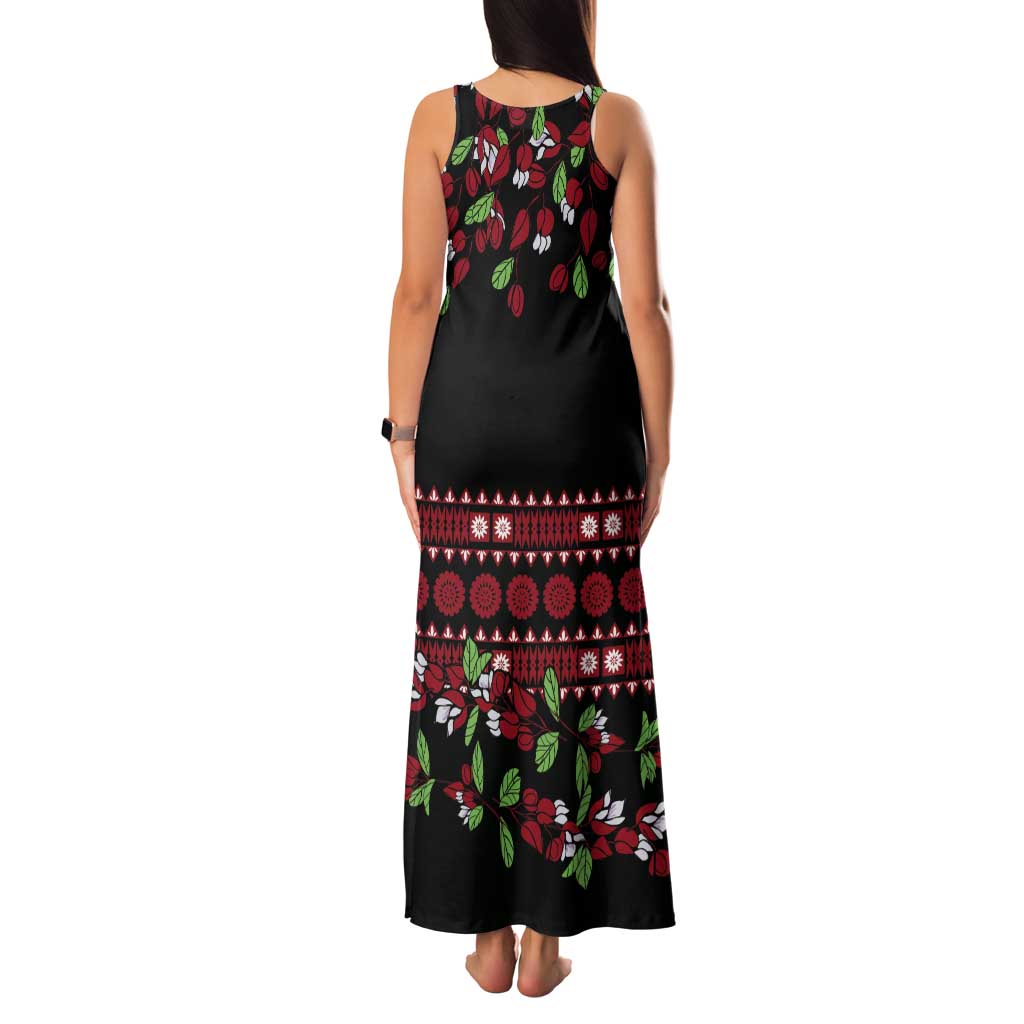 Fiji Masi Bula Tagimoucia Flowers Tank Maxi Dress