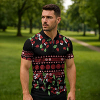 Fiji Masi Bula Tagimoucia Flowers Zipper Polo Shirt - Polynesian Pride