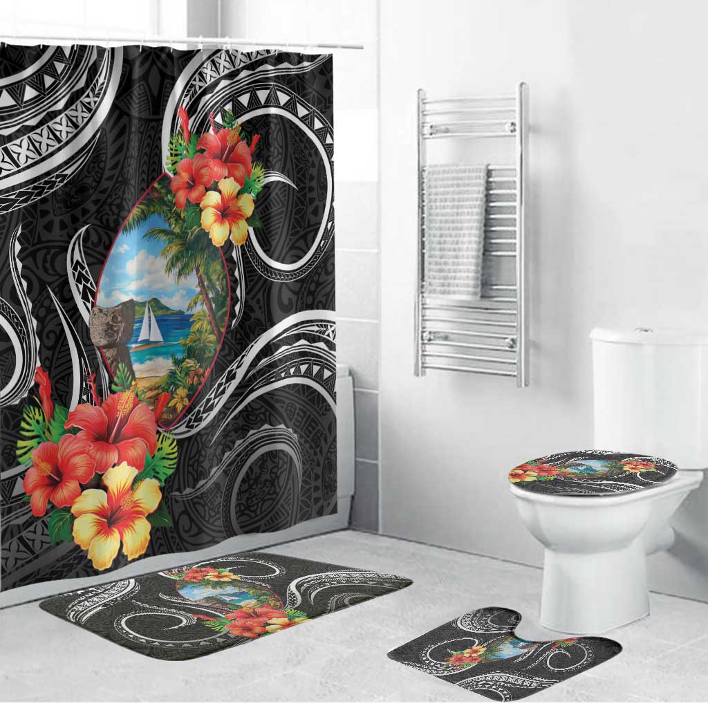 Hafa Adai Guam Bathroom Set Guahan Seal Chamorro Stones Tribal - Polynesian Pride