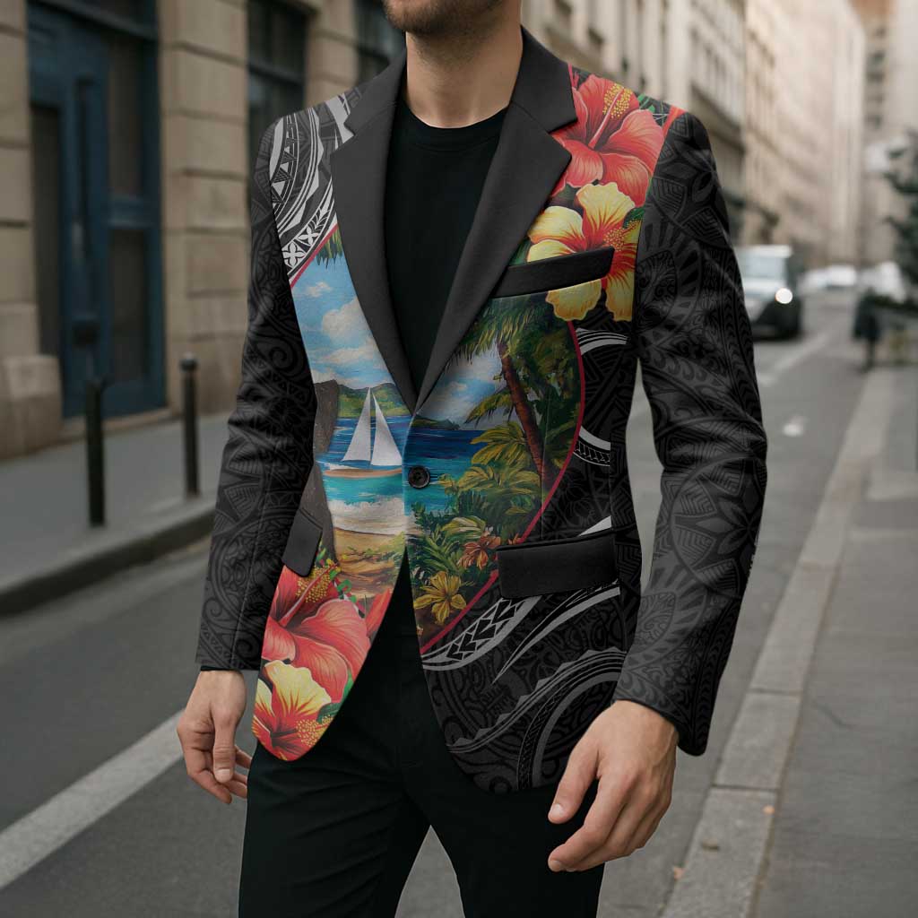 Hafa Adai Guam Blazer Guahan Seal Chamorro Stones Tribal - Polynesian Pride