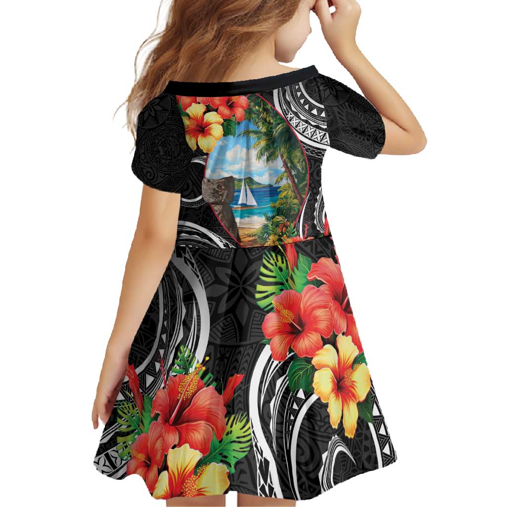 Hafa Adai Guam Family Matching Short Sleeve Bodycon Dress and Hawaiian Shirt Guahan Seal Chamorro Stones Tribal