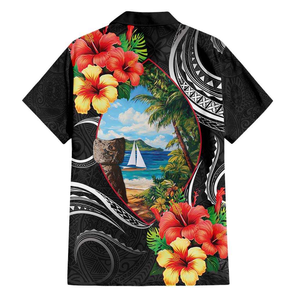 Hafa Adai Guam Family Matching Short Sleeve Bodycon Dress and Hawaiian Shirt Guahan Seal Chamorro Stones Tribal