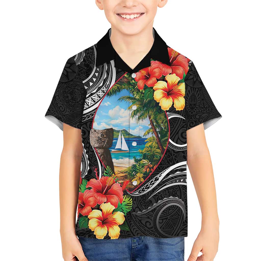 Hafa Adai Guam Family Matching Short Sleeve Bodycon Dress and Hawaiian Shirt Guahan Seal Chamorro Stones Tribal