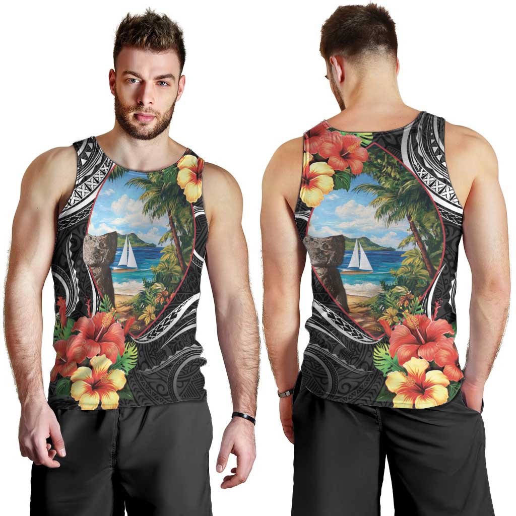 Hafa Adai Guam Men Tank Top Guahan Seal Chamorro Stones Tribal