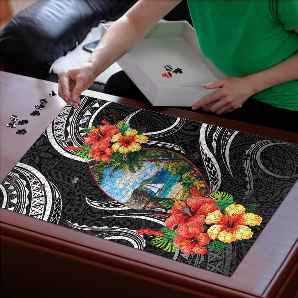 Hafa Adai Guam Puzzle Guahan Seal Chamorro Stones Tribal - Polynesian Pride