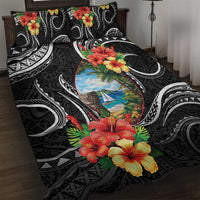 Hafa Adai Guam Quilt Bed Set Guahan Seal Chamorro Stones Tribal
