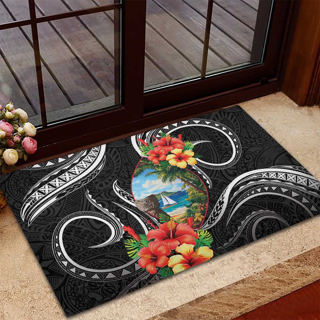 Hafa Adai Guam Rubber Doormat Guahan Seal Chamorro Stones Tribal
