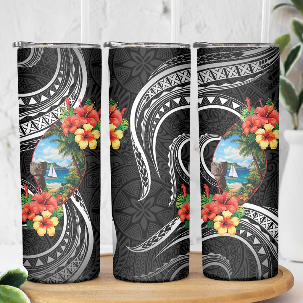 Hafa Adai Guam Skinny Tumbler Guahan Seal Chamorro Stones Tribal