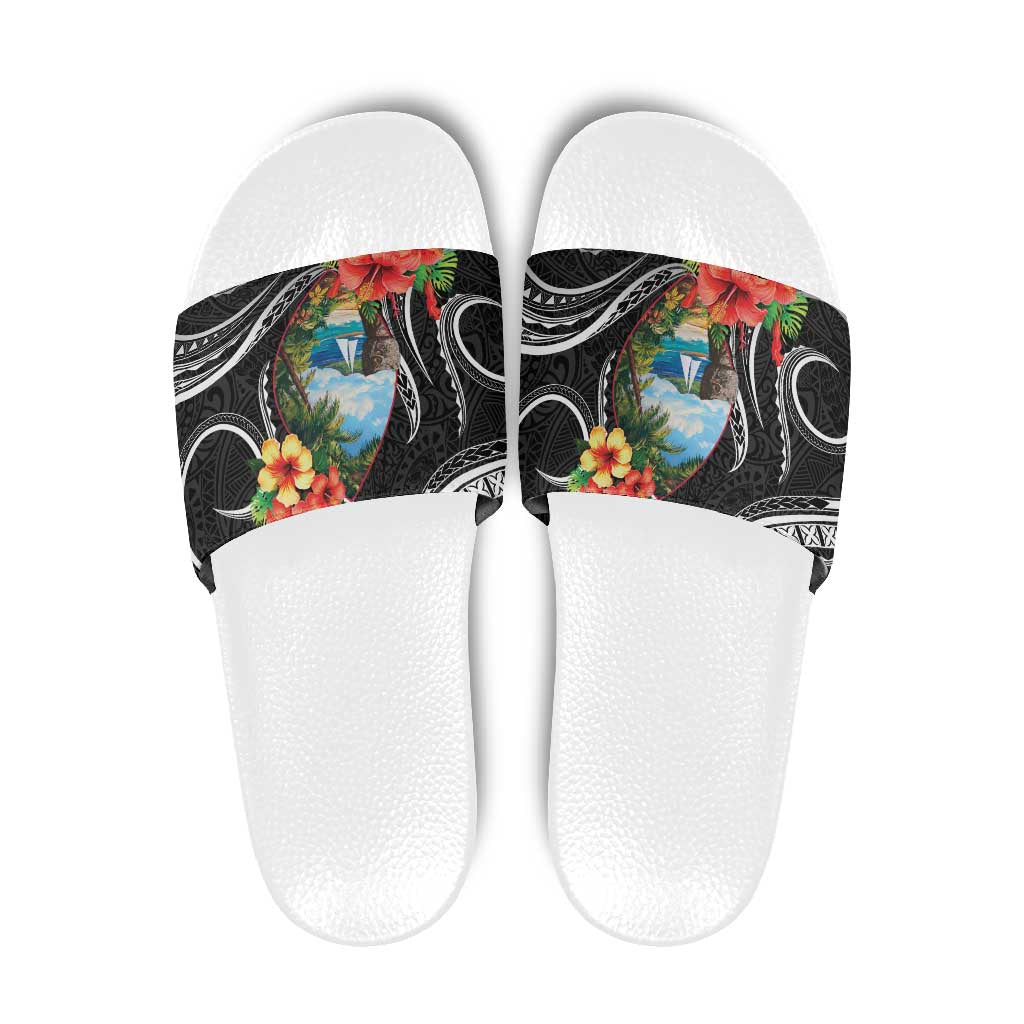 Hafa Adai Guam Slide Sandals Guahan Seal Chamorro Stones Tribal - Polynesian Pride