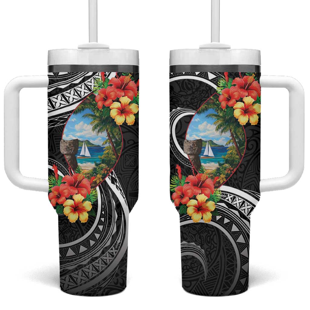 Hafa Adai Guam Tumbler With Handle Guahan Seal Chamorro Stones Tribal