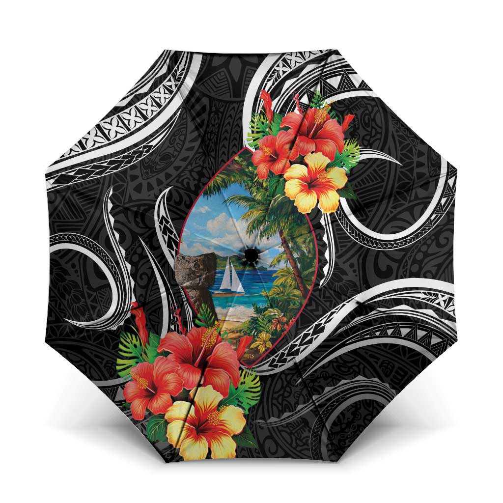 Hafa Adai Guam Umbrella Guahan Seal Chamorro Stones Tribal - Polynesian Pride