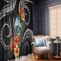 Hafa Adai Guam Window Curtain Guahan Seal Chamorro Stones Tribal