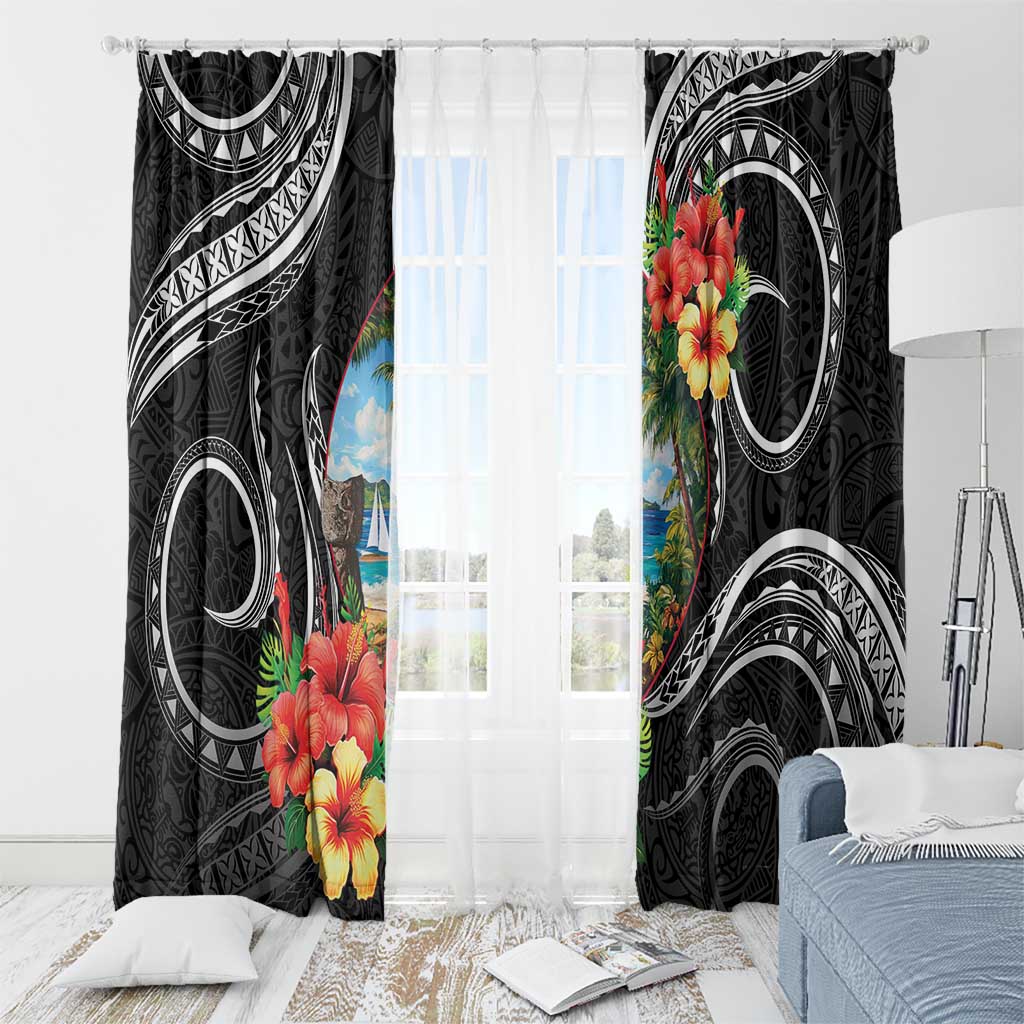 Hafa Adai Guam Window Curtain Guahan Seal Chamorro Stones Tribal