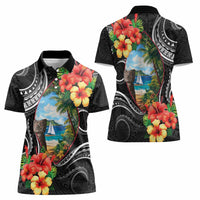Hafa Adai Guam Women Polo Shirt Guahan Seal Chamorro Stones Tribal LT9 - Polynesian Pride