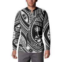 Hafa Adai Guam Inspired Tattoo Button Sweatshirt