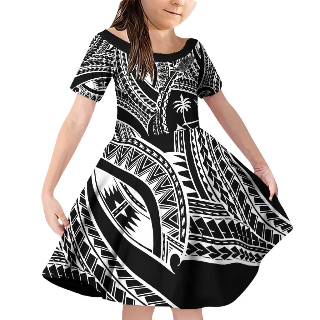 Hafa Adai Guam Inspired Tattoo Family Matching Off Shoulder Short Dress and Hawaiian Shirt